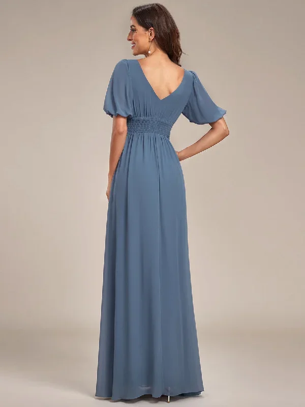 dusty-blue-and-navy-bridesmaid-gowns