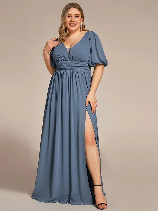 dusty-blue-and-navy-bridesmaid-gowns