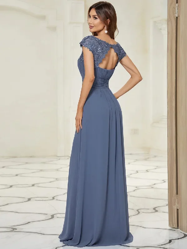 dusty-blue-and-navy-bridesmaid-gowns