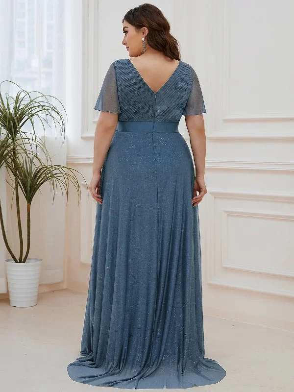 dusty-blue-and-navy-bridesmaid-gowns