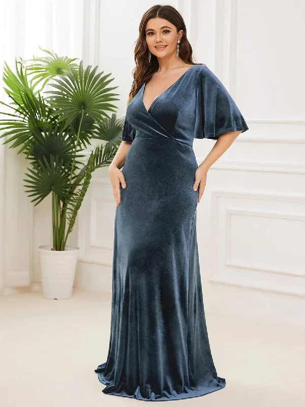 dusty-blue-and-navy-bridesmaid-gowns