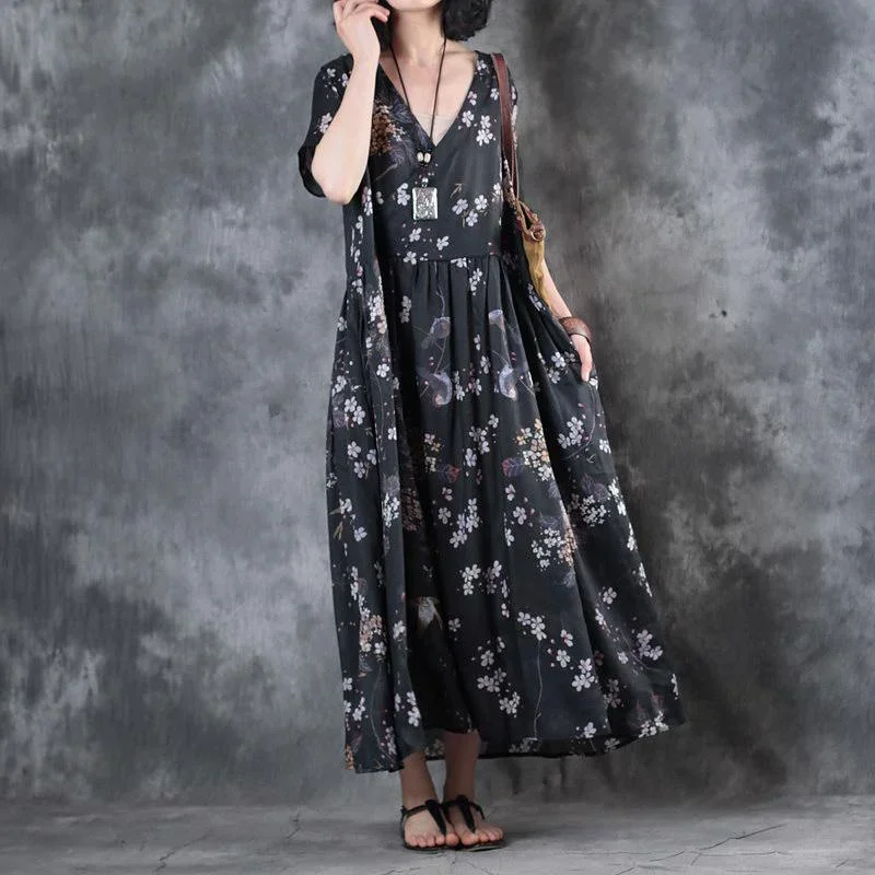 elegant-black-linen-dress-oversized-floral-linen-clothing-dresses-vintage-v-neck-caftans