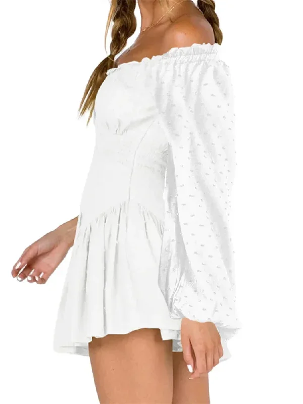 elegant-lace-off-shoulder-solid-high-waist-long-sleeve-mini-dress