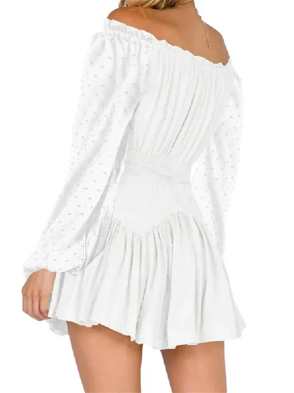 elegant-lace-off-shoulder-solid-high-waist-long-sleeve-mini-dress