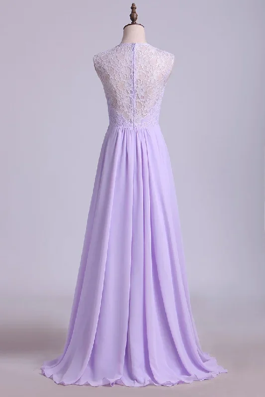 elegant-lavender-lace-top-long-bridesmaid-dress