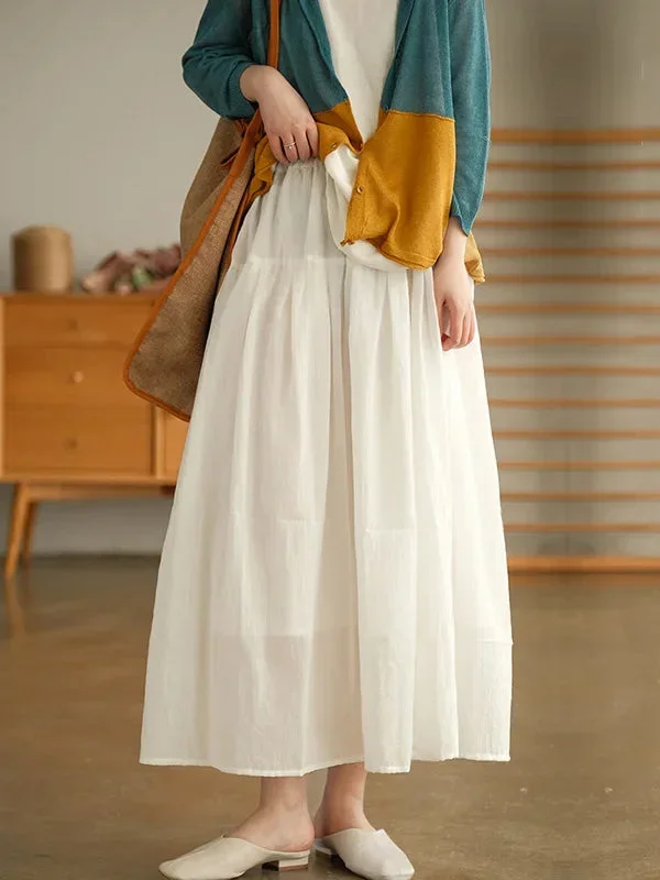 elegant-ramie-cotton-solid-color-loose-skirt