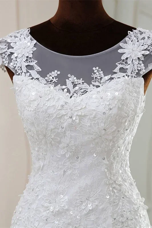 elegant-white-beaded-embroidered-cap-sleeve-mermaid-wedding-dress