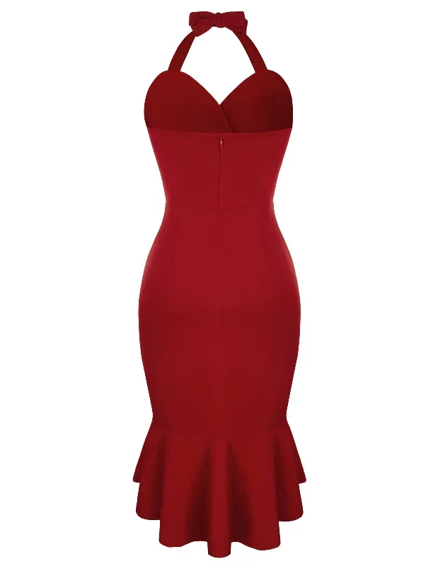 fans-look-of-high-lo-mermaid-hem-dress-surplice-v-neck-ruched-bodycon-dress