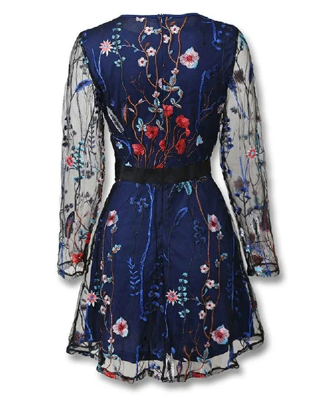 floral-embroidery-mesh-sleeve-mini-dress