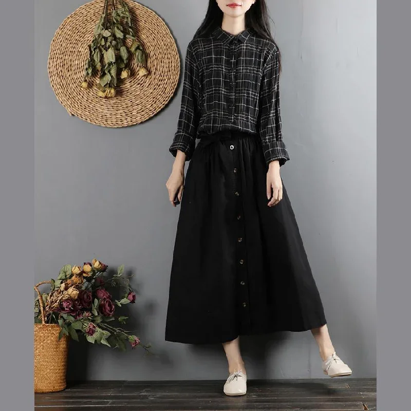 french-elastic-waist-cotton-tie-waist-skirts-inspiration-black-loose-skirts