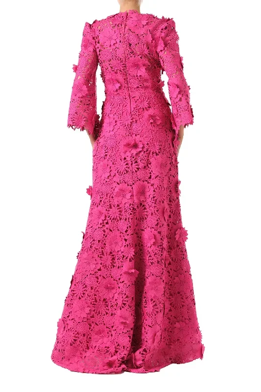 fuchsia-bell-sleeve-lace-gown