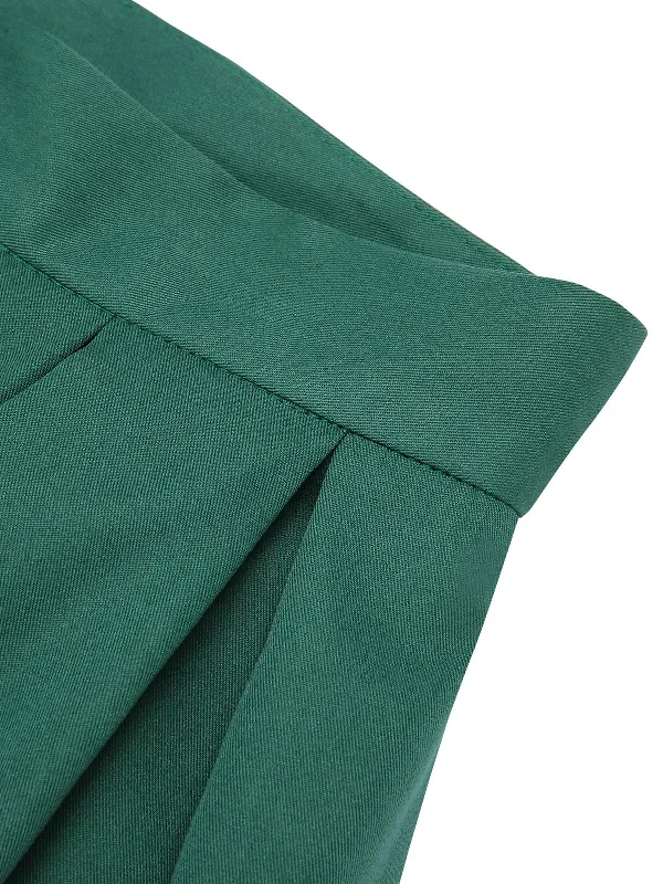 green-1950s-solid-pleated-skirts