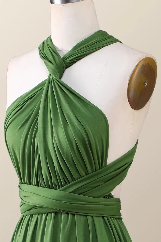 green-a-line-pleated-long-convertible-bridesmaid-dress