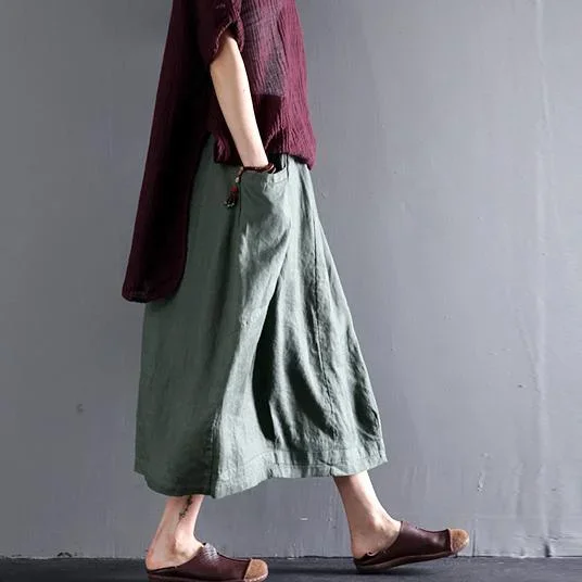 green-women-linen-skirts-plus-size-linen-clothing-summer