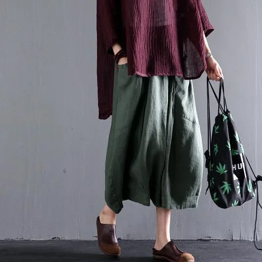 green-women-linen-skirts-plus-size-linen-clothing-summer