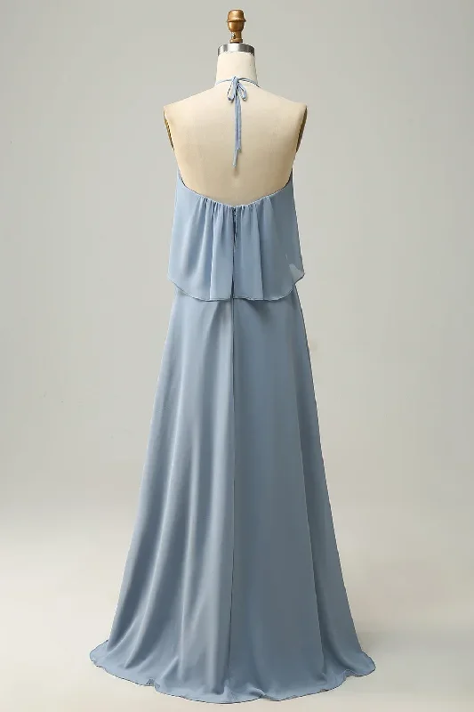 halter-dusty-blue-bohemian-chiffon-bridesmaid-dress