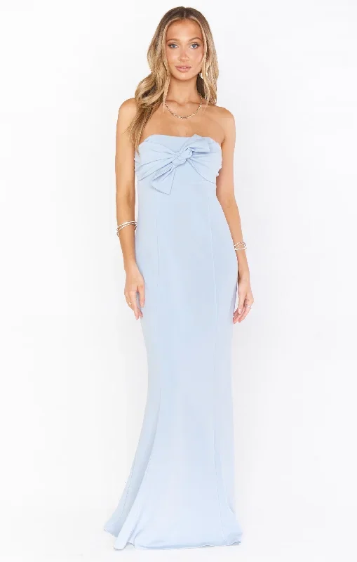 Harper Gown ~ Steel Blue Stretch