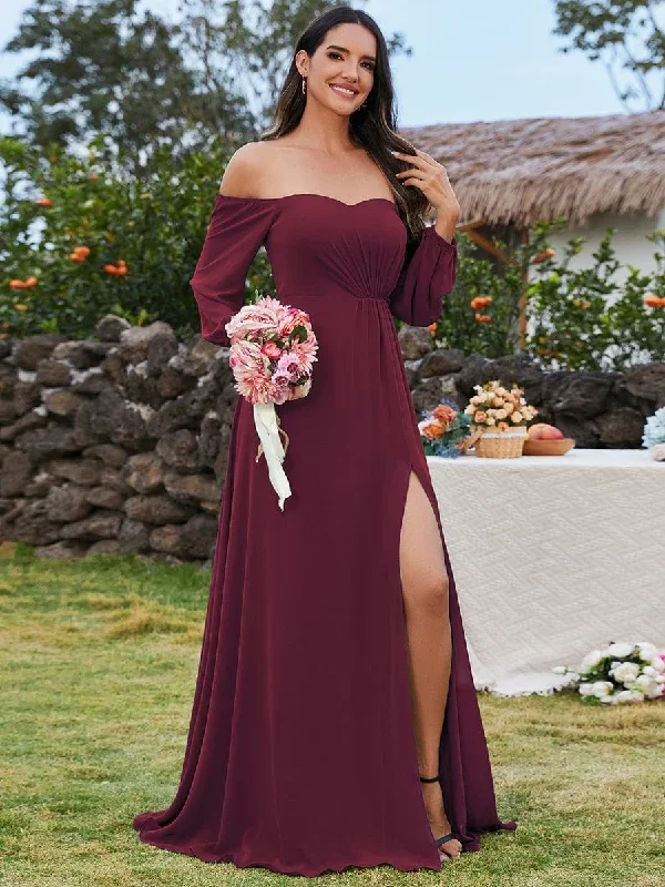 high-slit-waist-pleated-off-shoulder-chiffon-bridesmaid-dress-with-long-sleeves-ess0002