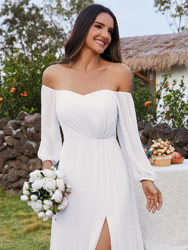 high-slit-waist-pleated-off-shoulder-chiffon-bridesmaid-dress-with-long-sleeves-ess0002