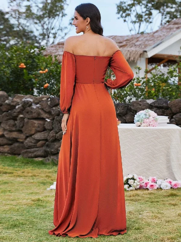 high-slit-waist-pleated-off-shoulder-chiffon-bridesmaid-dress-with-long-sleeves-ess0002