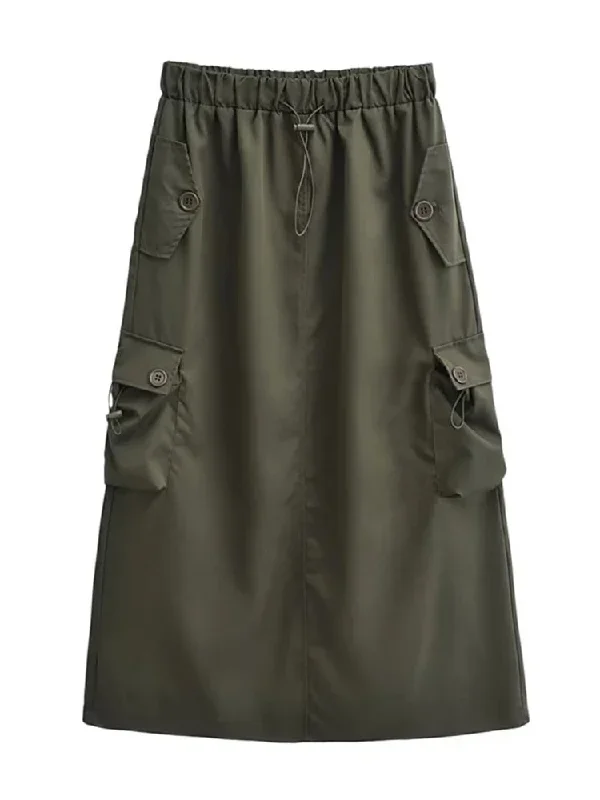 high-waist-black-cargo-a-line-midi-skirt