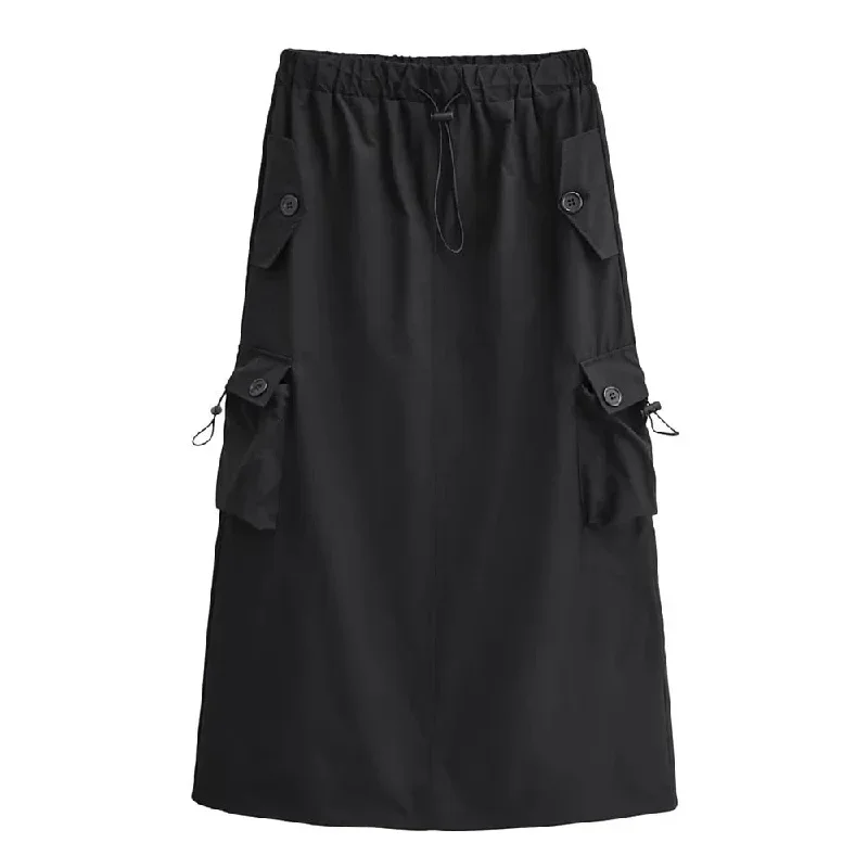 high-waist-black-cargo-a-line-midi-skirt