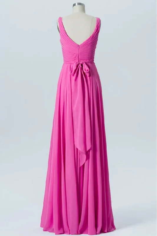 hot-pink-sleeveless-bow-back-bridesmaid-dress