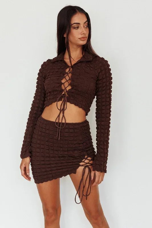 josseline-lace-up-detail-mini-skirt-chocolate