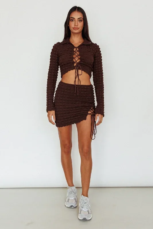 josseline-lace-up-detail-mini-skirt-chocolate