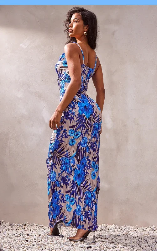 juliet-print-pleated-bodycon-maxi-dress