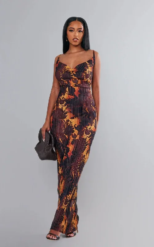 juliet-print-pleated-bodycon-maxi-dress