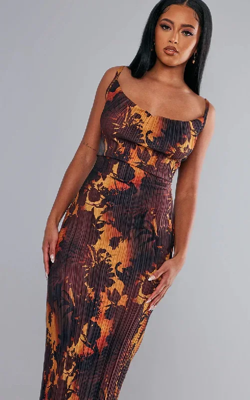 juliet-print-pleated-bodycon-maxi-dress