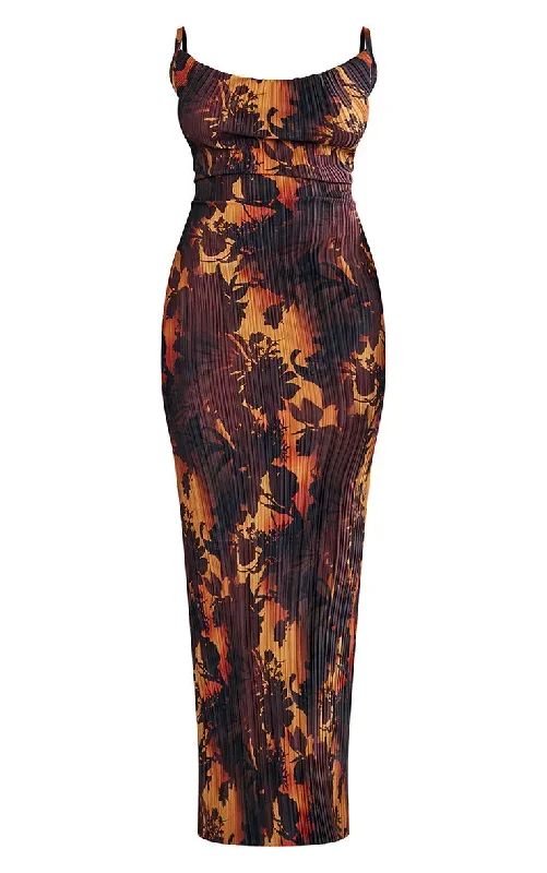 juliet-print-pleated-bodycon-maxi-dress