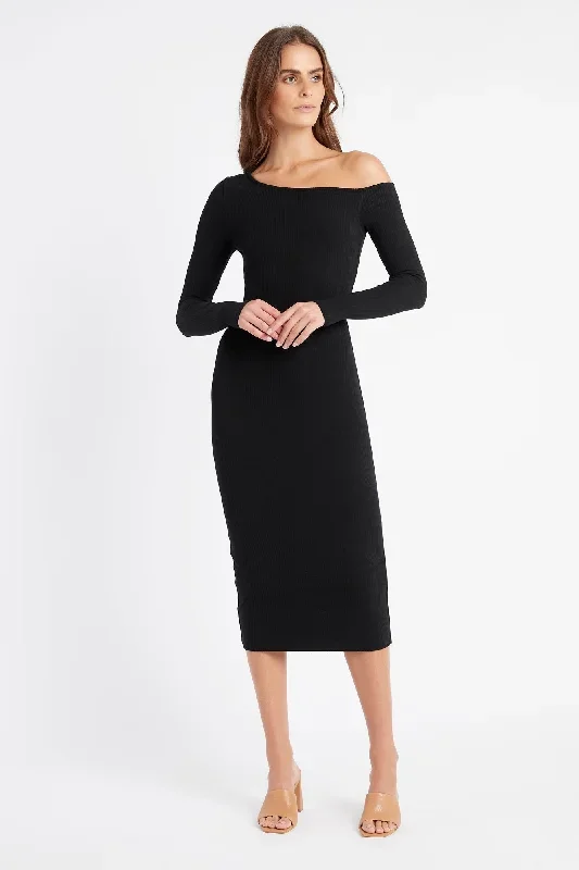 kara-one-shoulder-midi-dress-black