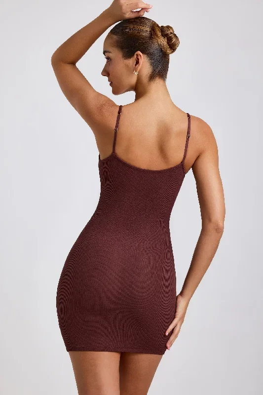 lira-sweetheart-neck-strap-mini-dress-chocolate