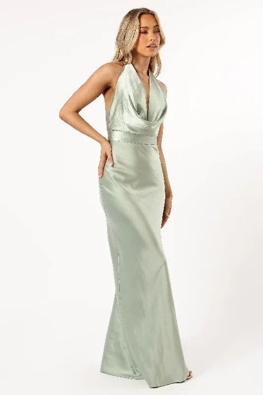 Lynda Halterneck Maxi Dress - Sage