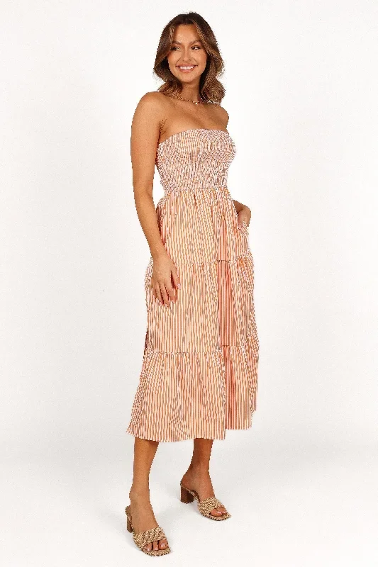 maisie-strapless-midi-dress-orange-stripe