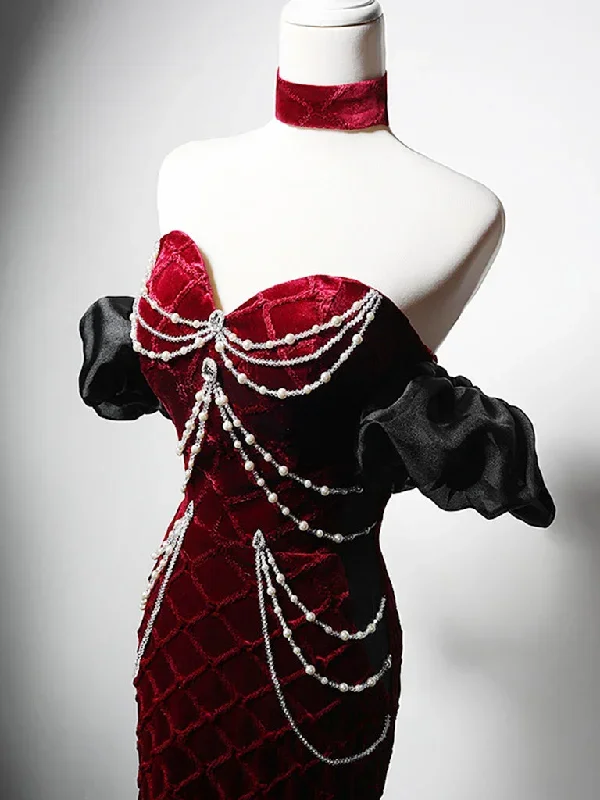 mermaid-sweetheart-neck-velvet-burgundy-long-prom-dress-with-beads