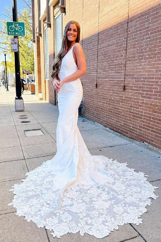 mermaid-v-neck-white-wedding-dress-with-appliques