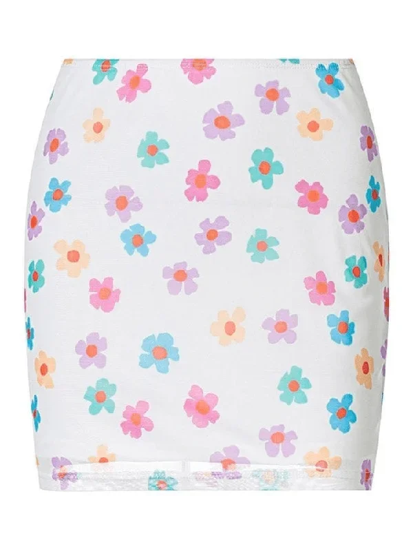 mesh-floral-print-mini-skirt