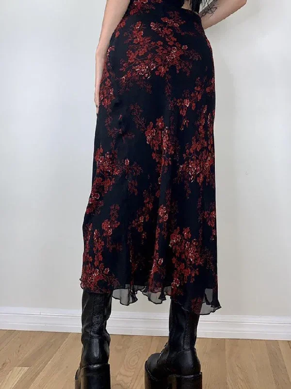 mesh-paneled-floral-midi-skirt