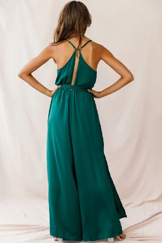 miso-wide-leg-cami-jumpsuit-forest-green