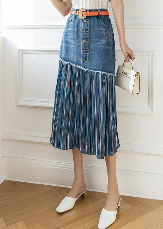 modern-blue-high-waist-sashes-asymmetrical-patchwork-cotton-denim-skirts-summer