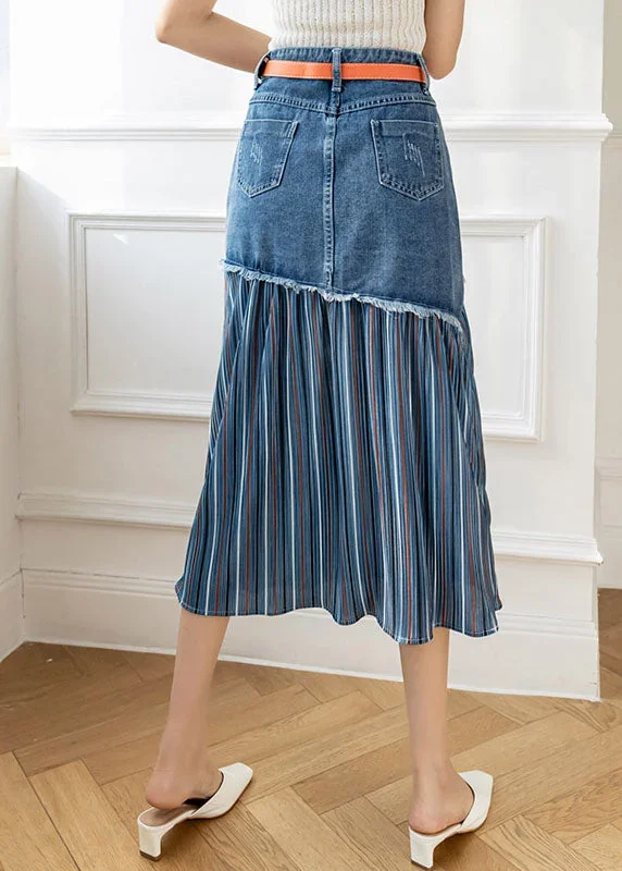 modern-blue-high-waist-sashes-asymmetrical-patchwork-cotton-denim-skirts-summer