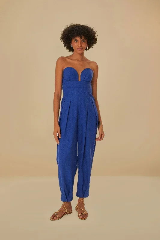 Navy Blue Sleeveless Jumpsuit