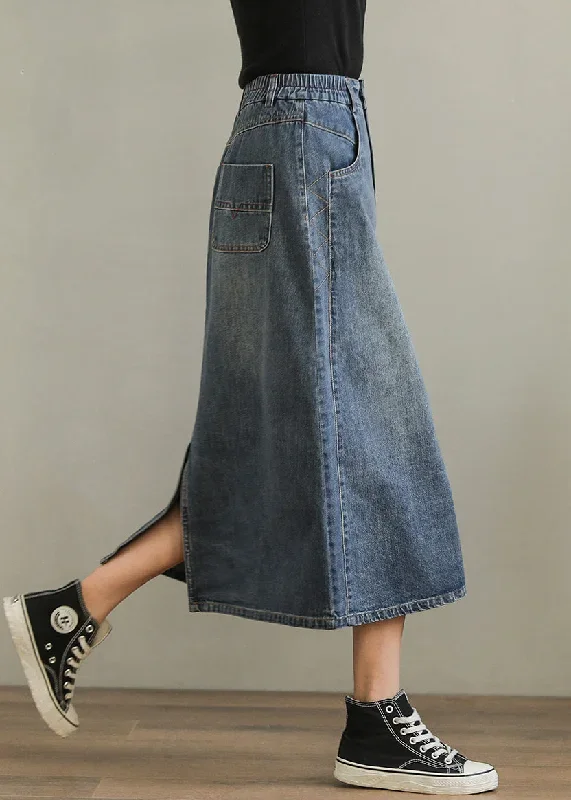 new-denim-blue-pockets-side-open-high-waist-denim-skirt-summer