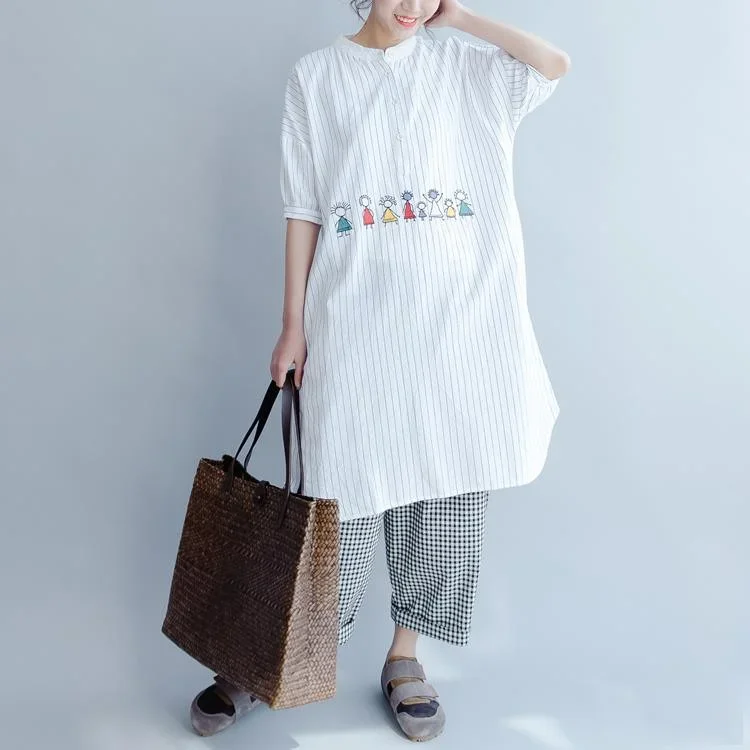 new-joyful-life-striped-summer-dresses-oversize-cotton-sundress-short-sleeve-shirt-dress