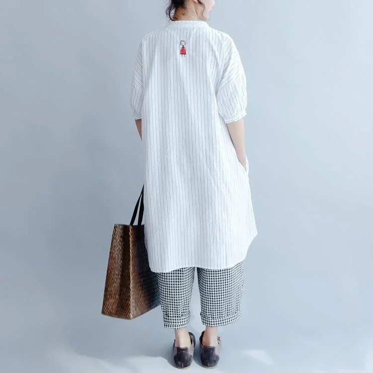 new-joyful-life-striped-summer-dresses-oversize-cotton-sundress-short-sleeve-shirt-dress