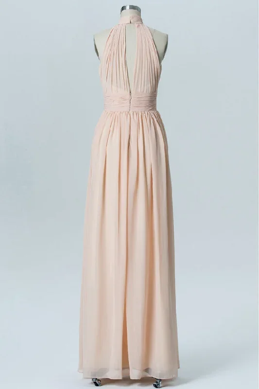 nude-high-halter-keyhole-bridesmaid-dress