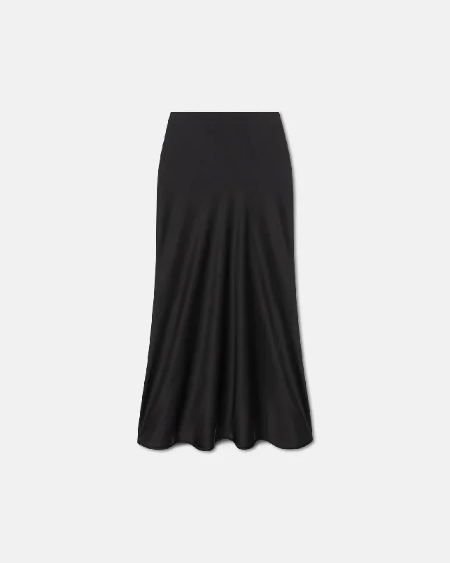 Sabeen - Slip Satin Maxi Skirt - Black